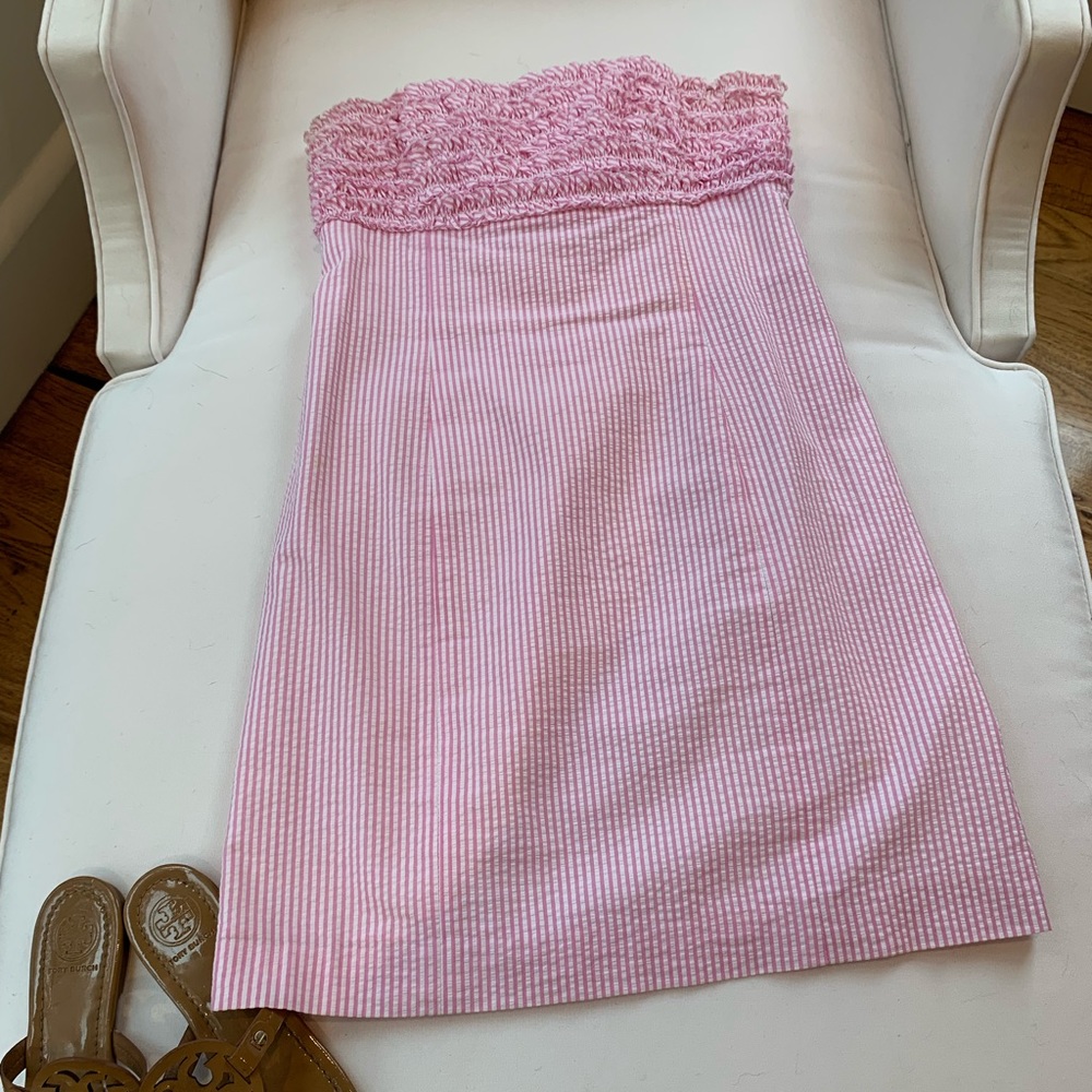 Lilly Pulitzer pink & white seersucker dress